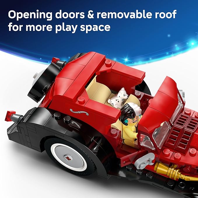 LEGO Disney Cruella De Vil’s Car Toy - 101 Dalmations Model Car Kit for Kids - Pretend Play Vehicle Building Set for Girls & Boys, Ages 9+ - Disney Gift Idea for Birthdays & Movie Fans - 43277