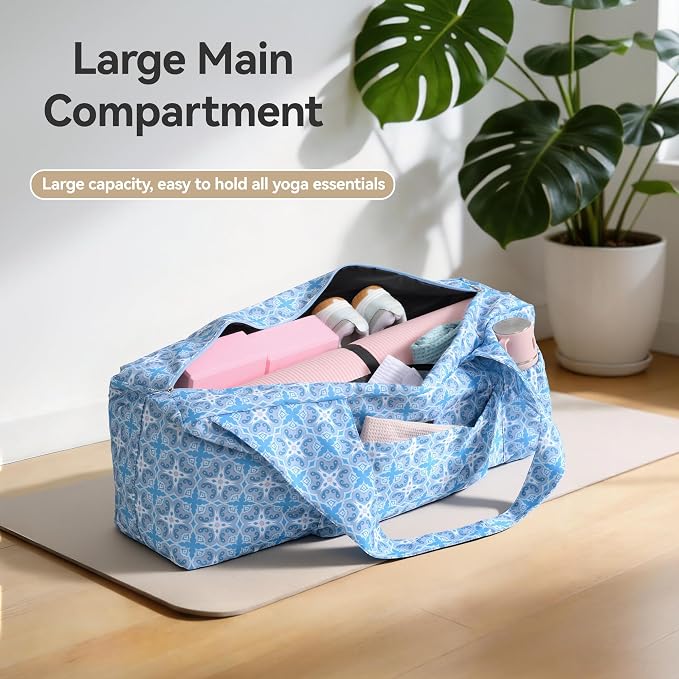 BOULDER BEE Yoga Mat Bag with Wet Pocket, Large Yoga Mat Carrier Fits All Your Stuff, Personalized Yoga Gifts, Gym Tote Bag for Women