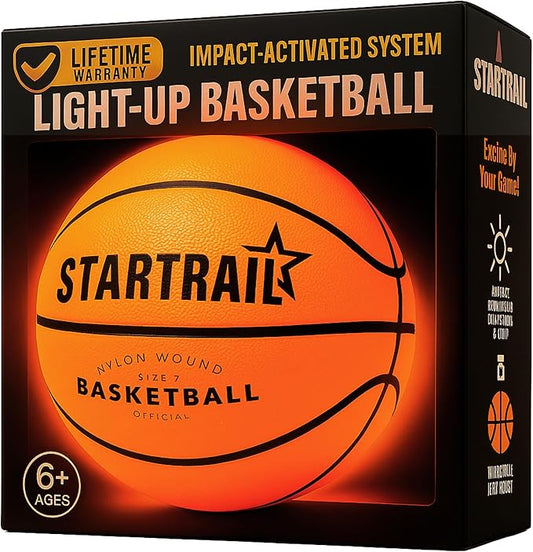 TOMLEON Light Up Basketball | Glow in The Dark Basketball | LED Basketball Size 7 | Glowing Basketball Ball | Lighted Basketball | Coolest Things for Boys & Girls | Toys for 10 Year Old Kids