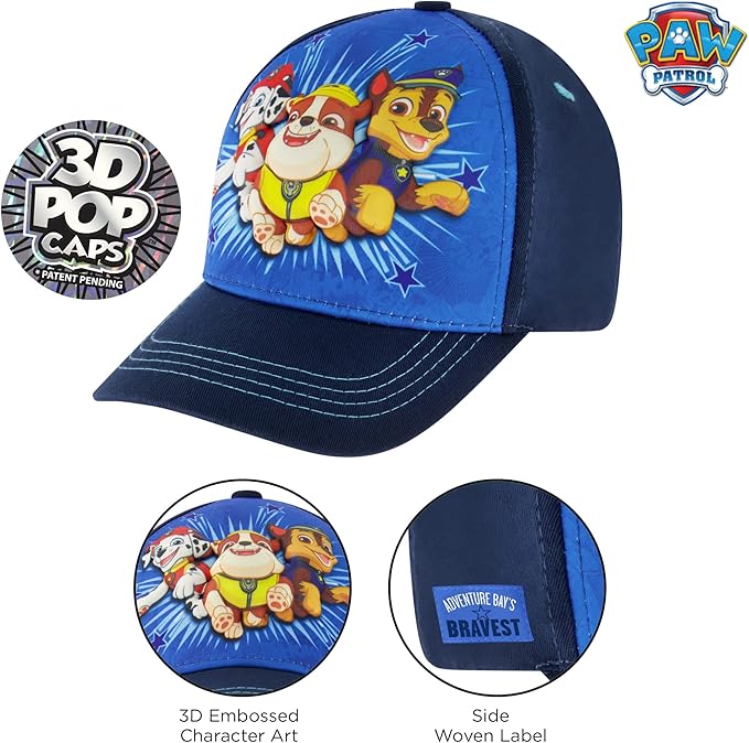 Nickelodeon Boys Baseball Cap, Paw Patrol Marshall Adjustable Toddler Hat, Ages 2-4 Or Boy Hats for Kids Ages 4-7