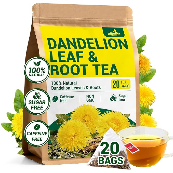 Dandelion Leaf & Root Herbal Tea-Caffeine-free herbal tea，No Sugar，20 Teabags