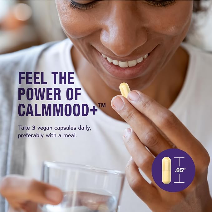 Natural Vitality Calm Mood | Happy Saffron Magnesium Glycinate Capsules | Supplement Helps Maintain Positive Mood | Non-GMO, Vegan & Gluten Free Formula | 90 Count