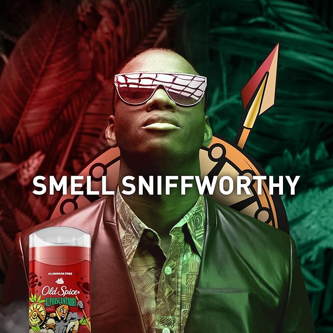 Old Spice Aluminum Free Deodorant for Men, 24/7 Odor Protection, 24/7 Freshness & Lasting Scent, Goes on Clear, Alphascentauri with Green Herbal Scent, 3.0 oz