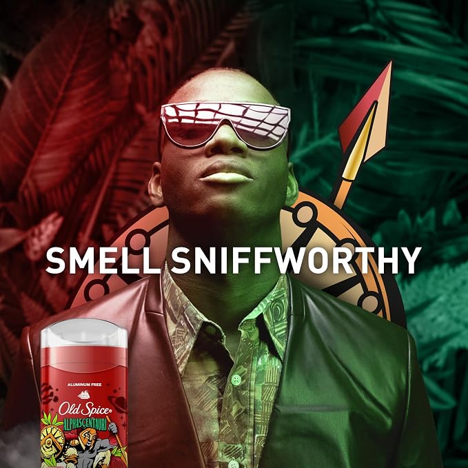 Old Spice Aluminum Free Deodorant for Men, 24/7 Odor Protection, 24/7 Freshness & Lasting Scent, Goes on Clear, Alphascentauri with Green Herbal Scent, 3.0 oz (Pack of 6)