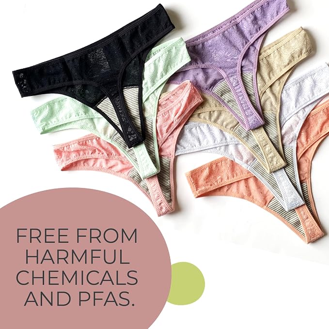 Shero Lace Thong Period - Maternity, Postpartum Panties, and Moisture Control Underwear for Women & Teens - 1 & 3 Pack