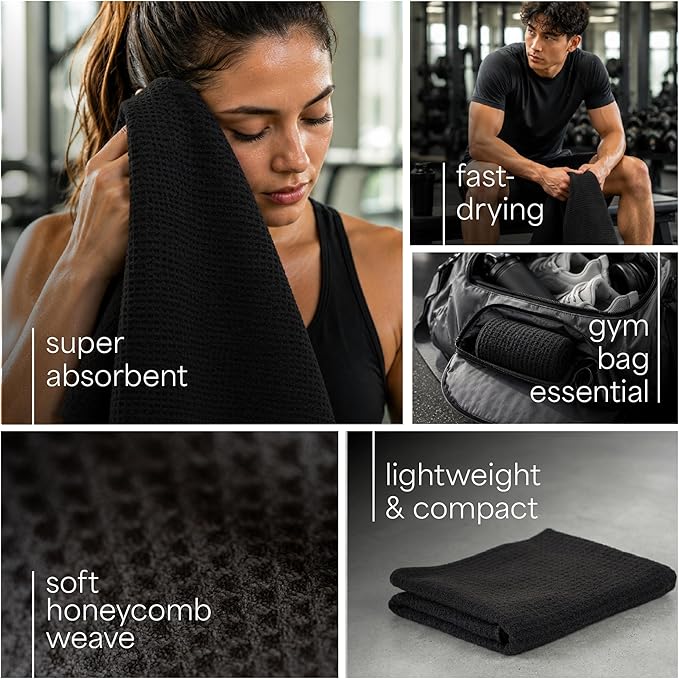 S&T INC. Microfiber Gym Towels, Yoga Towel for Home and Gym Bag, 16 Inch x 27 Inch, 6 Pack