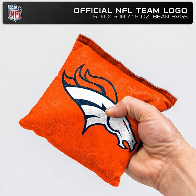 NFL Pro Football Dual Sided Bean Bags by Wild Sports, 8 Count, Premium Toss Bags for Cornhole Set - Great for Tailgates, Outdoors, Backyard