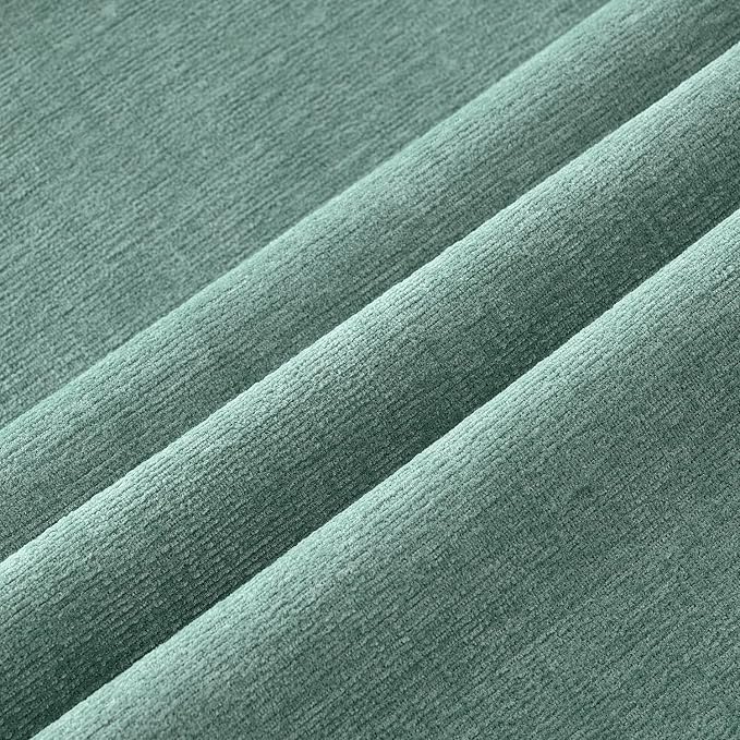 MIULEE Aqua Green Chenille Couch Throw Pillow Covers, 18x18 | Set of 2, Soft Modern Farmhouse Style, Decorative Pillowcases for Sofa Living Room Bed, Home Decor