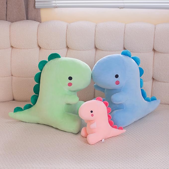 Plush Dinosaur Stuffed Animal Cute Toys Anime Dinosaur Soft Throw Pillow Gift for Children Boys Girls Blue 10.6 inch