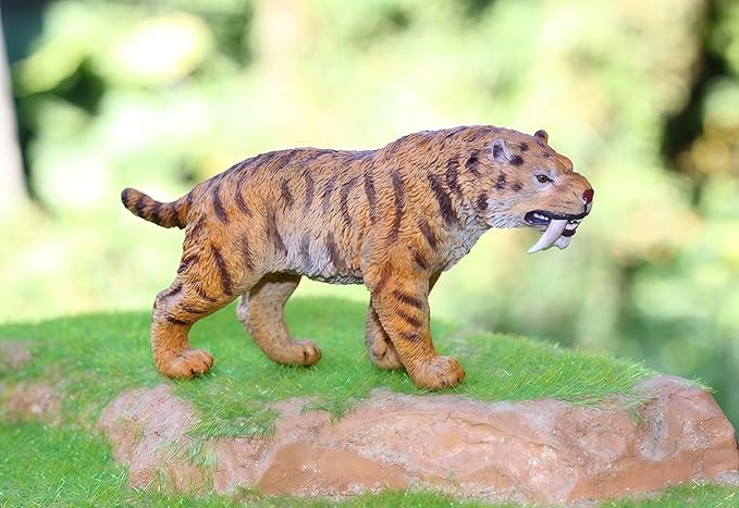 Gemini&Genius Smilodon Toy Figure for Kids, Saber-Toothed Tiger Animals Action Figure Toys for Kids (Smilodon)
