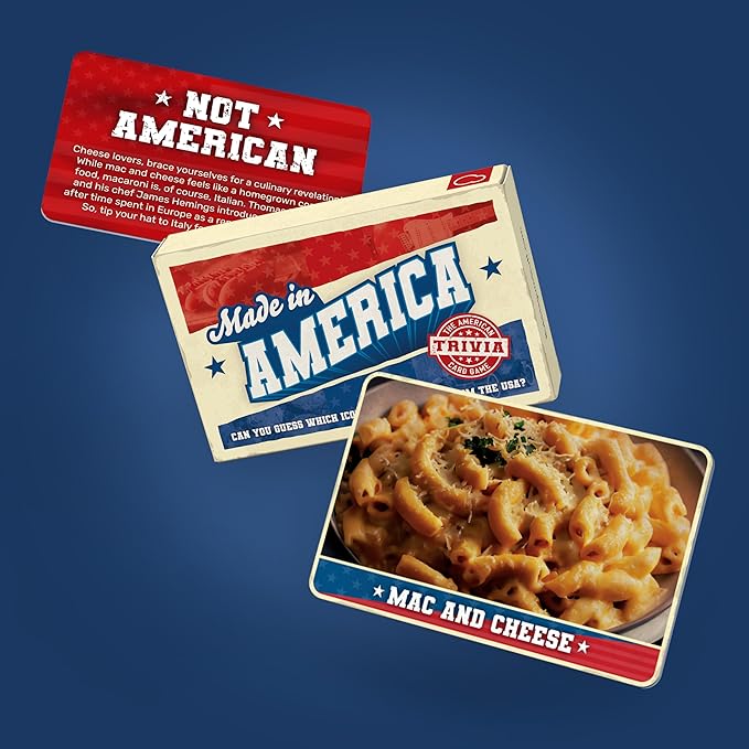 Bubblegum Stuff Made in America - True Or False Trivia Game - Test Your USA Know How - Guess The Origins of Products - Get The Most Cards - 56 Flashcards - 4.9 x 3.2 in