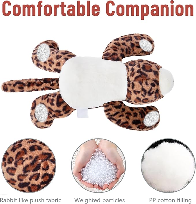 Niuniu Daddy 20" Weighted Stuffed Plush Animal for Kids Adults (Stuffed Leopard 3.3 Pound)