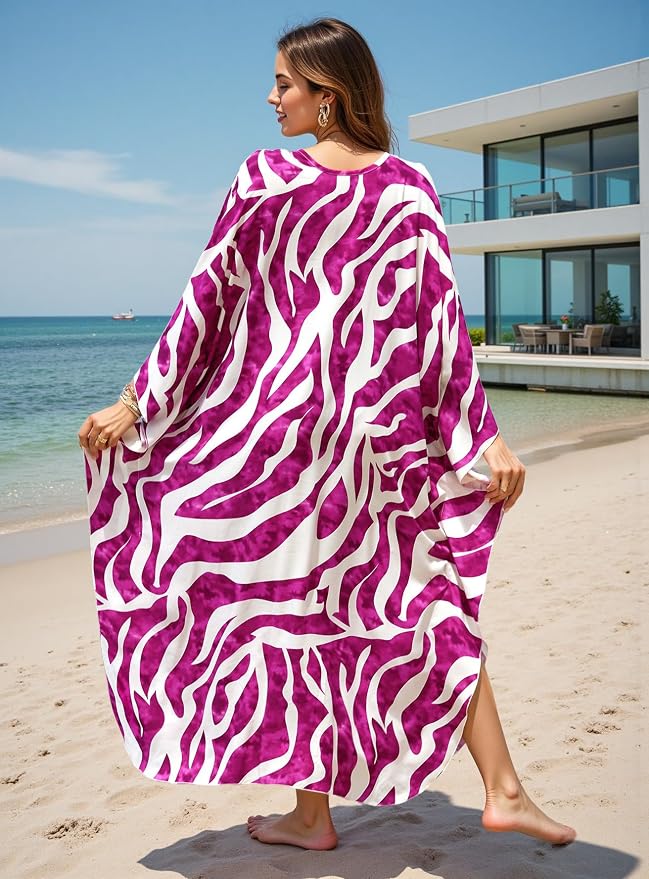 Mumu Dresses for Women Plus Size, Bohemian Kaftan Beach Cover Up Long Maxi Nightgown Soft Loungewear