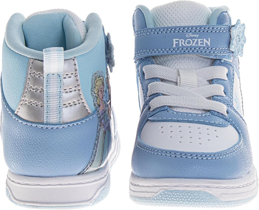 Josmo Girls High Top Sneakers Minnie Mouse Frozen Elsa Anna Paw Patrol Skye Lilo & Stitch Moana Character Shoes for Girls Size Toddler to Little Kid