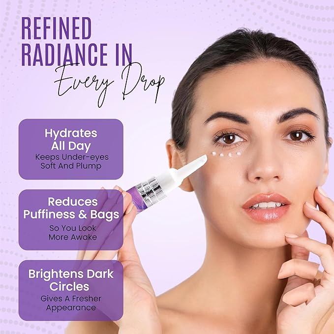 Instant Under Eye Bag Remover Cream - Dark Circles Under Eye Treatment Cream for Wrinkles & Puffiness - Advanced Anti-Aging Formula for Women - Quick Solution for Tired & Dull Skin - 0.21 OZ