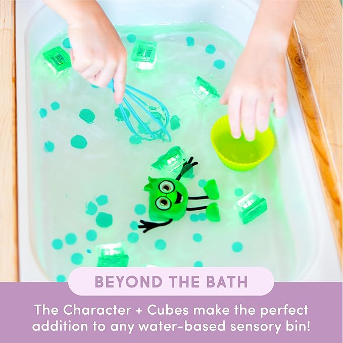 New Glo Pals Pippa Water-Activated Bath Toy with 6 Reusable Light-Up Cubes for Sensory Play - Valentine Day Gift