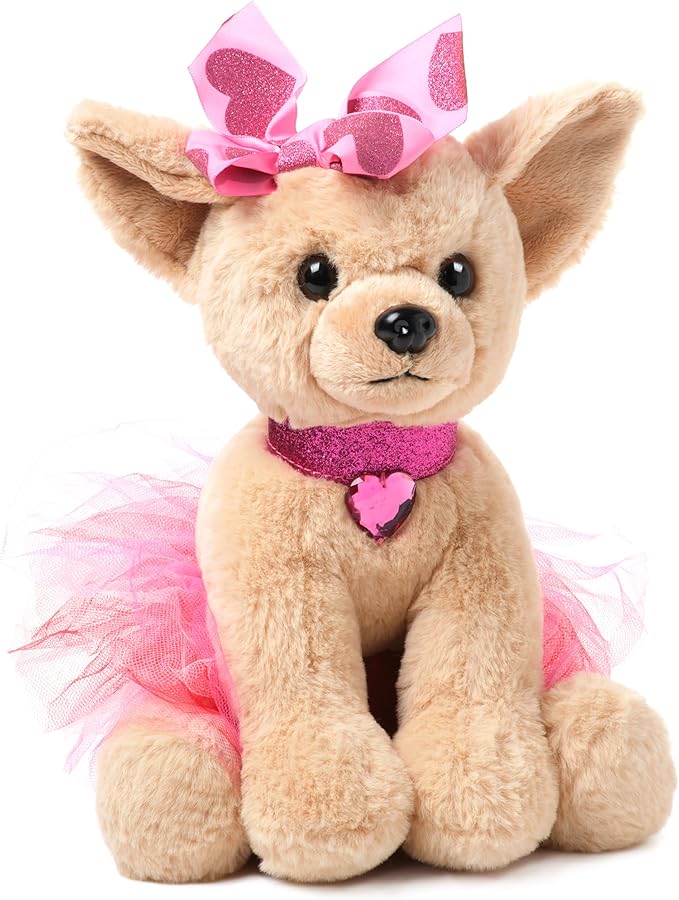 Bearington Collection Ballerina Stuffed Animal - Ballet Doll - Dance Recital Gifts for Girls - Dog Chichi - 13"