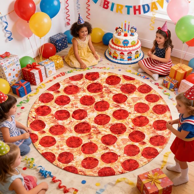 SeaRoomy Pizza Blanket, Realistic Food Funny Pizza Blanket, 60 in | White Elephant Gifts, Gag Gifts For Teen Boys & Girls, Novelty Christmas Birthday Presents, Double Sided, Soft Flannel