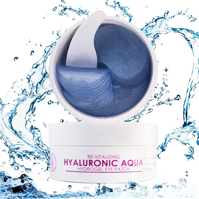 MEDB Re-vitalizing Hyaluronic Aqua Hydrogel Eye Patch | Korean Skincare | Deep Hydration & Wrinkle Care | Calming Eye Patches for Dry, Sensitive Skin | 60 Patches (30 Pairs)
