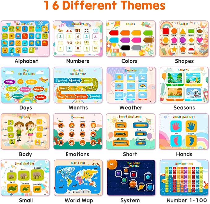 Kids Book Christmas Birthday Gifts for 3 4 5 Year Old Girls, Pre-assembled Stickers & Reusable, Activity Books for Kids Ages 3-5 - Learning Activities,Toddler Educational Toys, Autism Learning Support
