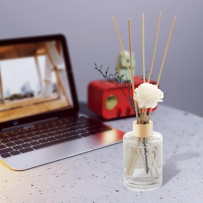 VFULIE 100PCS Reed Diffuser Sticks, 10 Inch Natural Rattan Wood Sticks Essential Oil Aroma Diffuser Sticks Refill Replacement for Aroma Fragrance