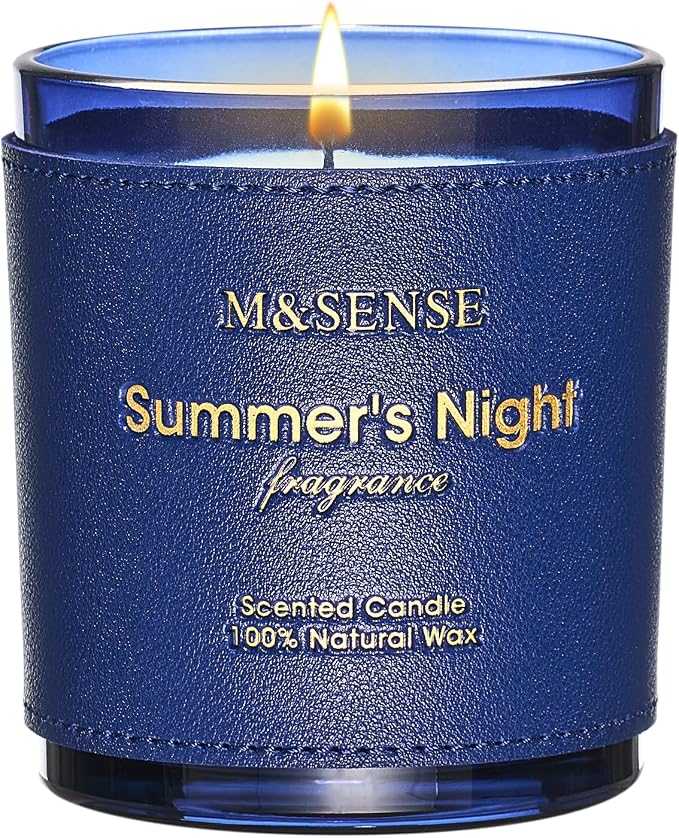 M&SENSE Summer Night Scented Candles | Vegan Soy Wax, No Toxin, 10oz, 42-Hour Slow Burning Time, Air Purifying Aromatherapy