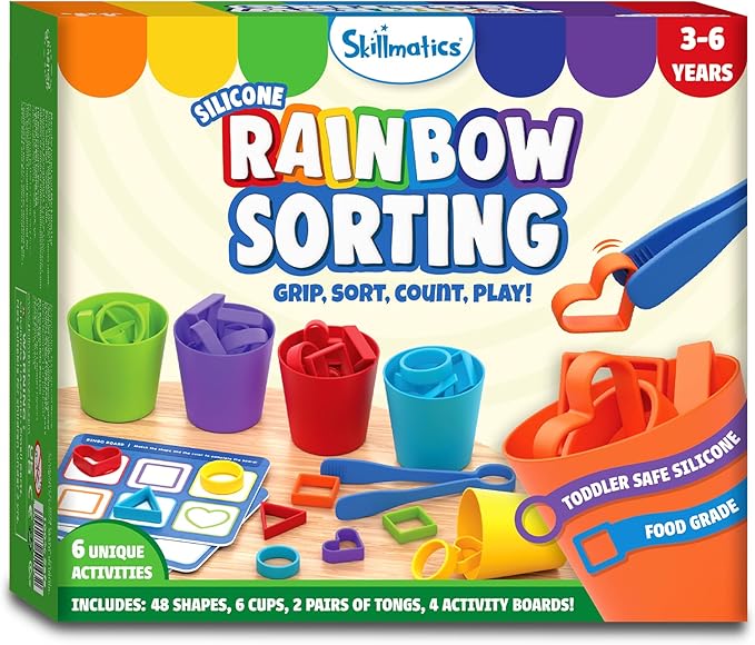 Skillmatics Silicone Rainbow Sorting Game - Learning & Educational Toy, Sorting, Counting & Sequencing Skills, Gift for Toddlers & Preschoolers Ages 3, 4, 5, 6