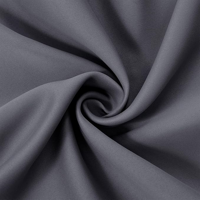 LEMOMO Grey Blackout Curtains 66 x 63 Inch Length/Set of 2 Curtain Panels/Thermal Insulated Room Darkening Blackout Curtains for Bedroom