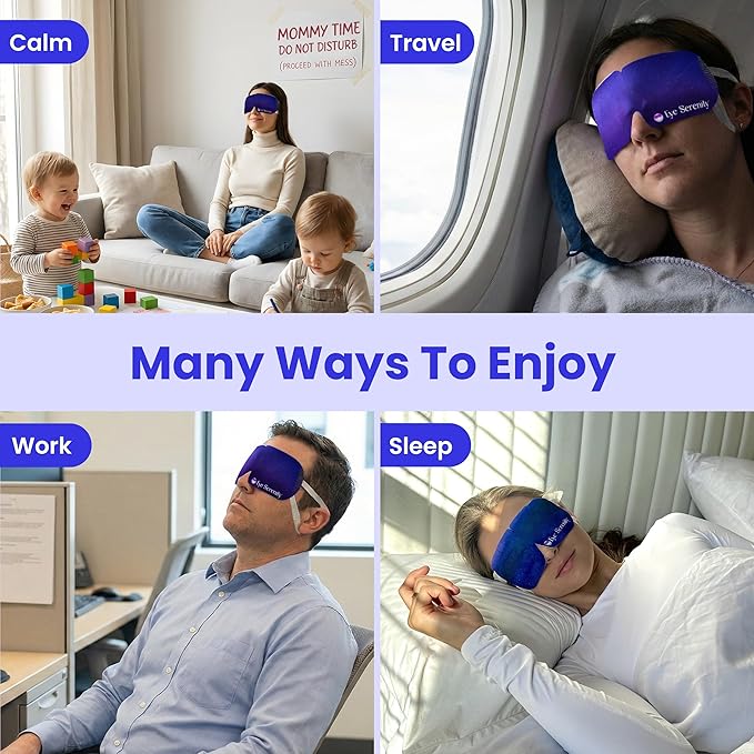 Eye Serenity Steam Eye Mask, Heated Eye Mask, Self Heating Warm Compress for Dry Eyes, Fast Relief for Stye, Puffy Sensitive Eyes, Moist Heat, Mothers Day Gifts for Women and Men - Unscented