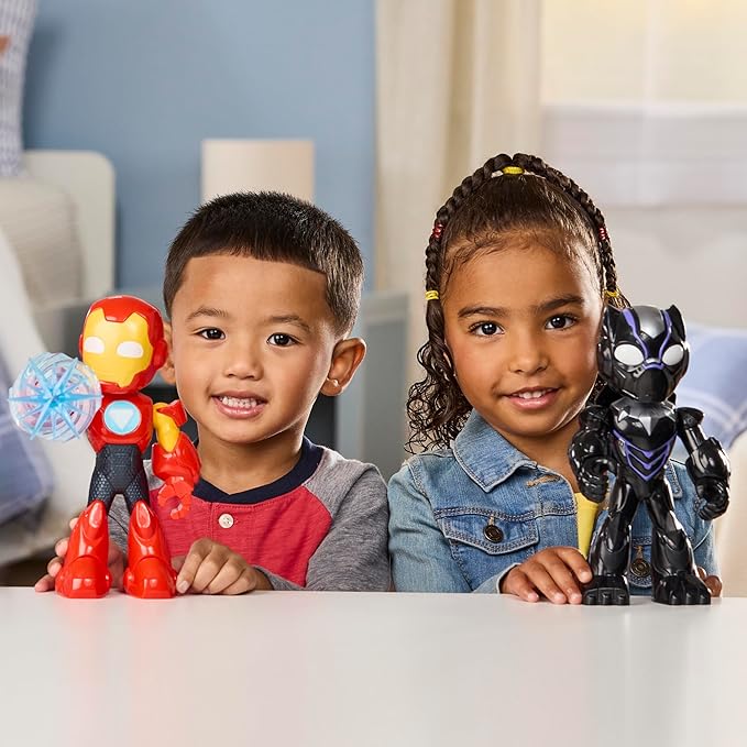 IRON MAN AND HIS AWESOME FRIENDS Marvel Supersized Black Panther Action Figure, 9-Inch (22.8 CM) Super Hero Toys for Kids, Ages 3+