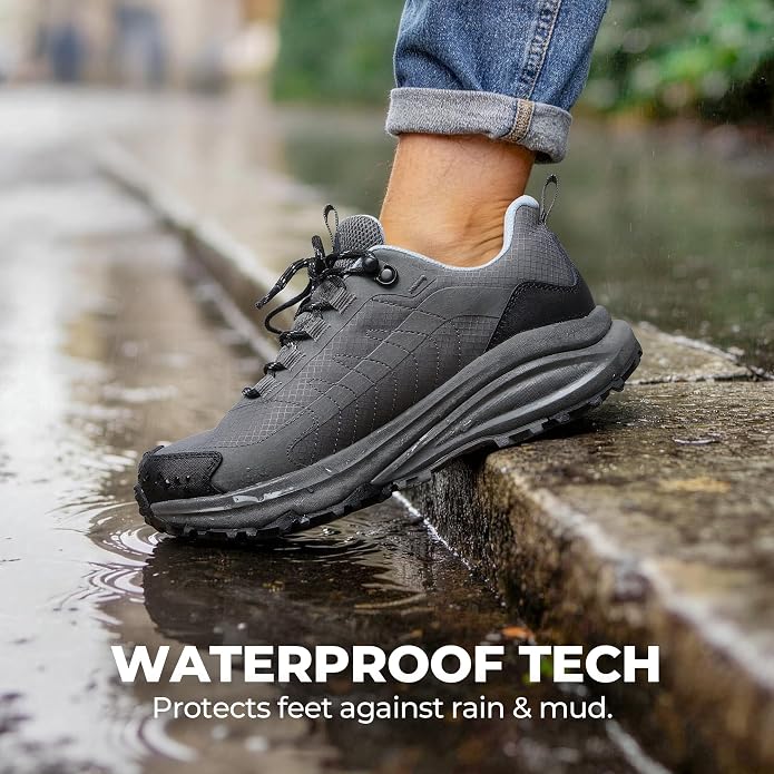 NORTIV 8 Women's Waterproof Hiking Shoes Lightweight Travel for Walking All Day Comfort Non-Slip Outdoor Trekking Camping Climbing Fashion Sneakers Armadillo FieldLite