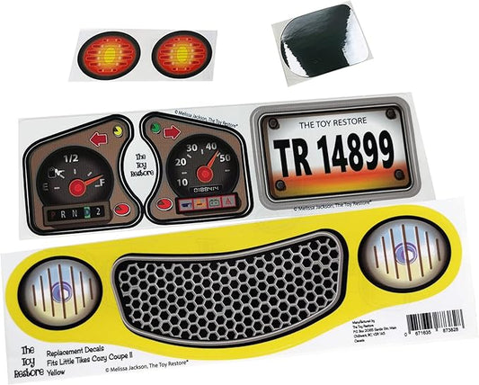 Toy Restore Replacement Stickers Fits Little Tikes Cozy Coupe II Car Yellow