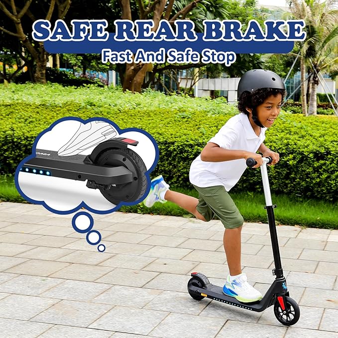 Caroma Electric Scooter for Kids Ages 6-14, 150W/180W Motor,10 MPH Max Speed & 7 Miles,Adjustable Height & Speed,Colorful Lights,LED Display,Foldable Kids Electric Scooter 132 Lbs Max Load