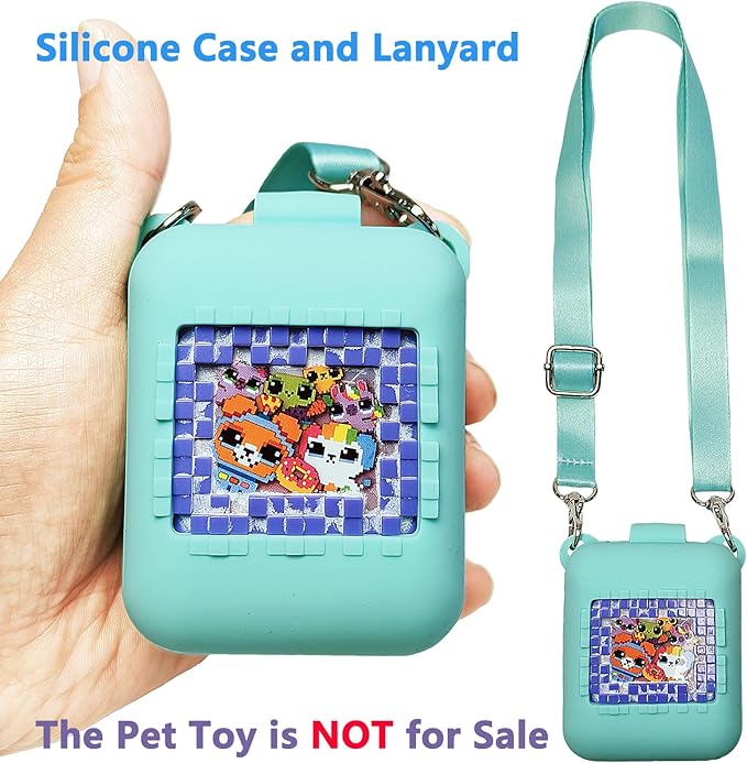JCHPINE Silicone Cover Case for Bitzee Interactive Digital Pet and Case, Protective Skin Sleeve for Bitzee Virtual Electronic Pets Accessories (for Original 15 Animals) (Teal)