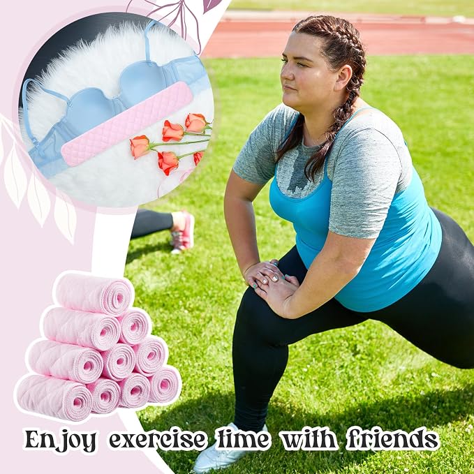 Toulite 10 Pcs Reusable Bra Liners for Sweat, 3 Layer Bra Sweat Pads, Soft Cotton Outer Layer with Polyester Fiber Core