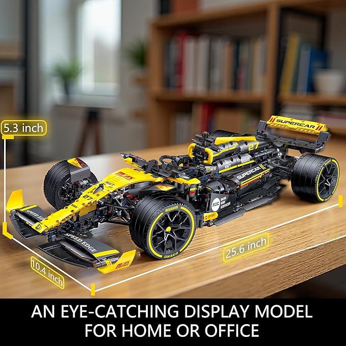 Technic F1 RS20 Racing Car Building Kit – 1:8 Scale Collectible Set for Adults, 1650+ PCS Display Model with Realistic Details – DIY Engineering Gift for F1 Fans, Home or Office Display