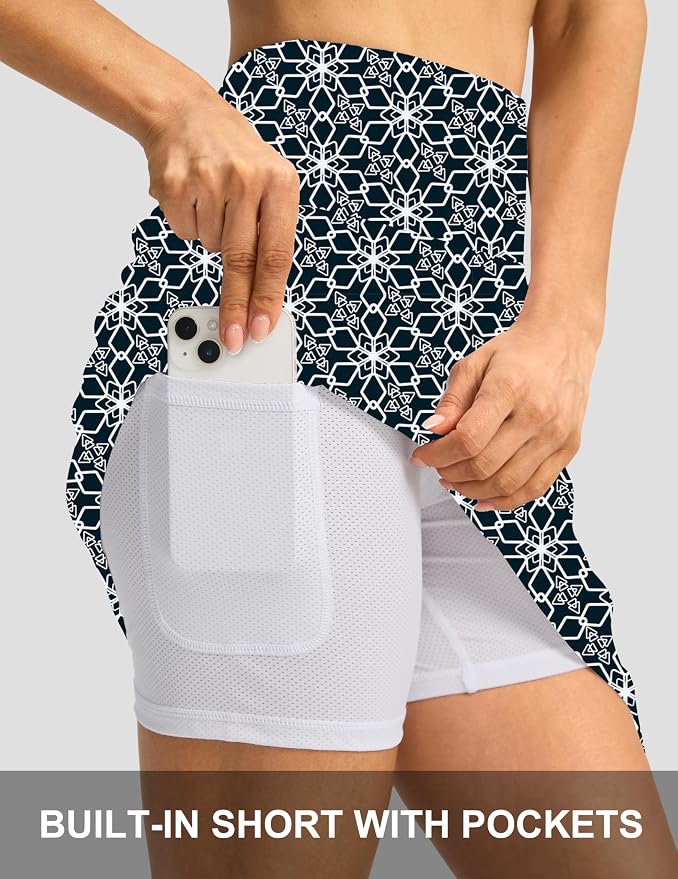 G Gradual 19" Skorts for Woman with Pockets High Waist Golf Skirt | Lightweight, Stretchy, Breathable, Tummy Control, Built-in Shorts, Athletic, Tennis, Pickleball, Casual Summer