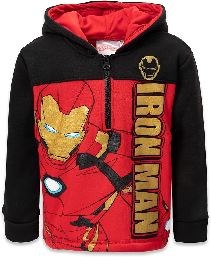 Marvel Avengers Spider-Man Fleece Half Zip Hoodie Toddler to Big Kid Sizes (2T - 18-20)