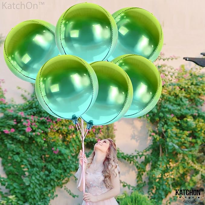 KatchOn, Gradient Green Balloons - 22 Inch, Pack of 6 | XtraLarge Green Foil Balloons for Green Birthday Decorations, Tropical Party Decorations, Eid Decor, Graduation Decorations 2026