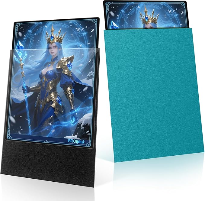 200 Pack Card Sleeves, Matte Dual Trading Card Sleeves with Opaque Back & Smooth Shuffle, Tear Resistant Card Protectors for MTG, TCG and Game Cards (Glacier Blue)