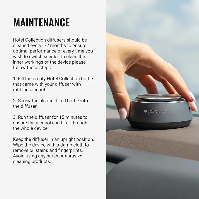 Hotel Collection Chauffeur Car Scent Diffuser Portable Air Freshener Luxury Nebulizing Diffuser Aromatherapy Diffuser for Essential Oils Cordless Super Quiet Device Oil Not Included