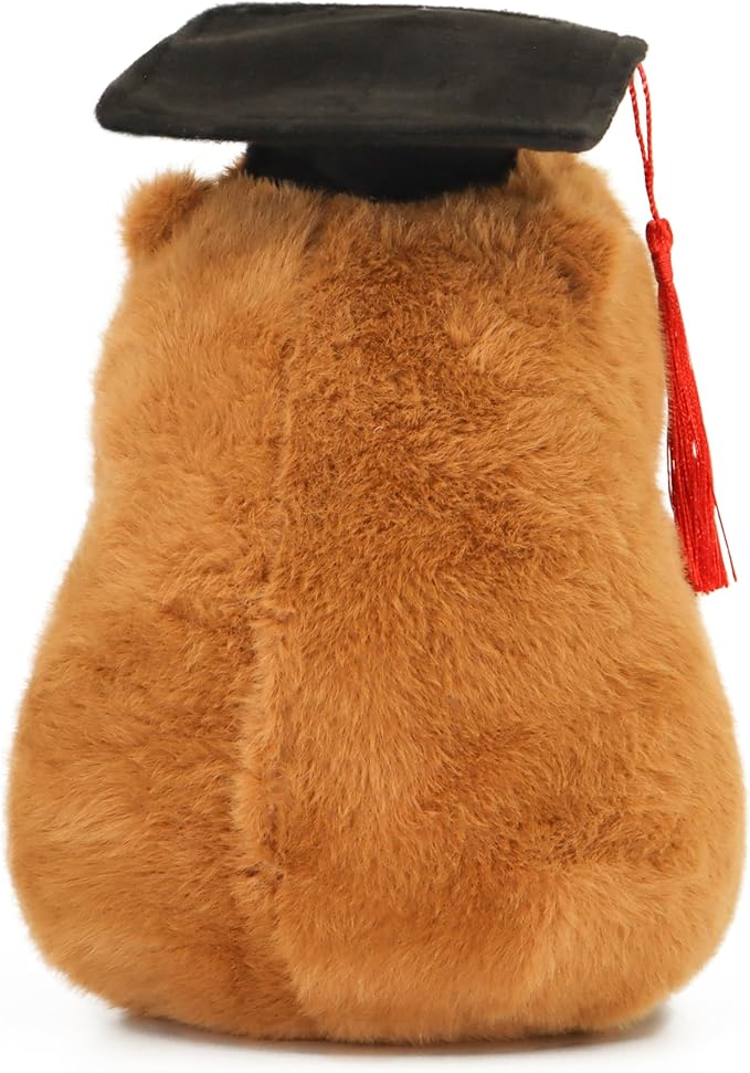 TXDRRA 7.8-Inch Graduation Capybara Plush – 2025 PhD Capybara Stuffed Animal Gift for Graduates, Friends & Capybara Fans – Graduation Keepsake & Party Decoration (Brown 8)