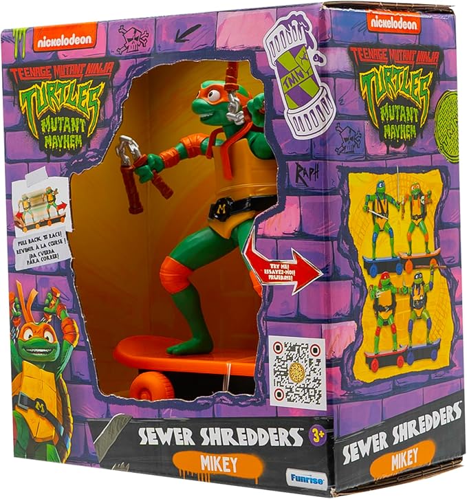 Teenage Mutant Ninja Turtles 5" Sewer Shredders Movie Edition Michelangelo Ages 3+ Shredding Action Figure