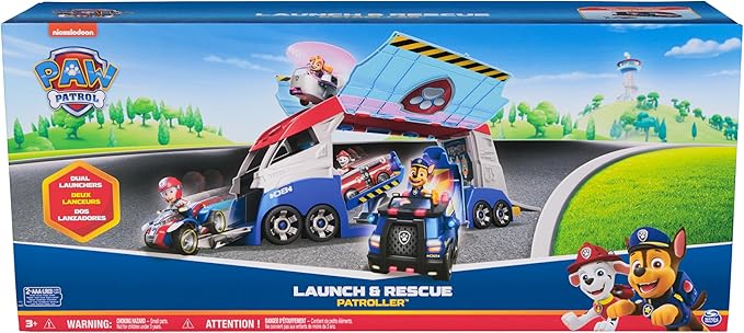 Paw Patrol, Transforming PAW Patroller with Vehicle Launchers, Lights & Sounds, Ryder Action Figure & ATV Toy Car, Kids Toys for Boys & Girls Ages 3+