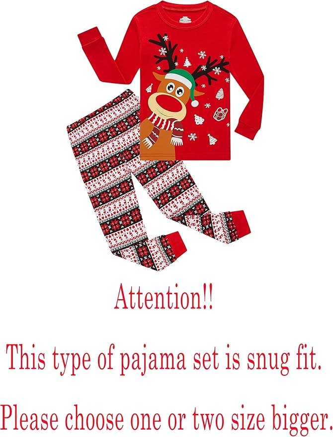 Family Feeling Kids & Toddler Girls Boys Pajamas 2 Piece Pjs Set 100% Cotton Sleepwear