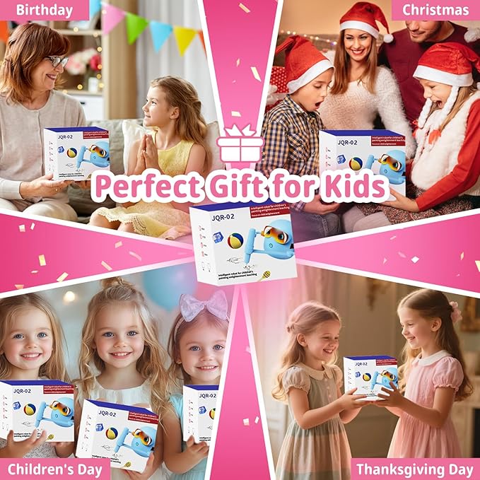 Smart Drawing Robot for Kids with 100 Cards & 12 Color Pens, Voice Interactive Educational Painting Machine, Montessori Learning Toy, Magic Drawing Robot, Ideal Gift for Boys and Girls Ages 3+ (Pink)