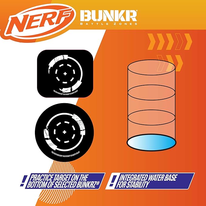 BUNKR Battle Zones NERF NERF Stadium Pack – 9-Piece Inflatable Barricade Shield Bunker Set for War, Laser Tag, Foam Dart Blasters, Gel Blasters, Water Blasters & Outdoor Battle Play