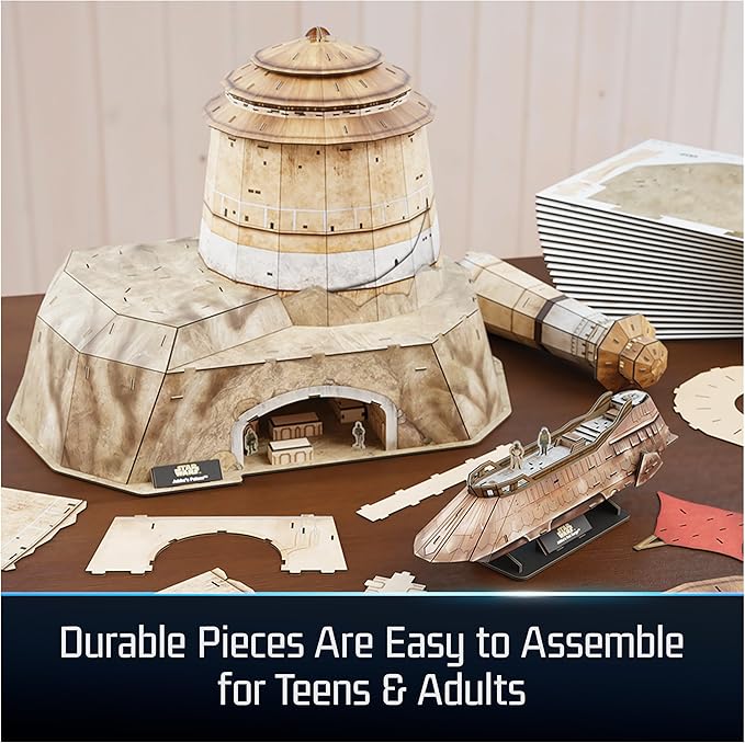 4D Build, Star Wars Jabba’s Palace 3D Model Kit, Star Wars Collectibles & Desk Décor, Adult Puzzles, Building Toys, 3D Puzzles for Adults & Teens, 340 Pieces, for Ages 12 & Up