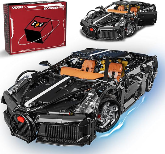 Sports Car Building Blocks Set for Adults, La Voiture Noire 1:10 Scale Race Car Model Building Toy Set Super Cars Display Model Collectible Set Gifts for Boys Teens Age 8+ (1949PCS)
