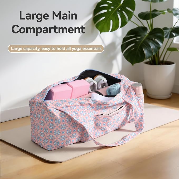 BOULDER BEE Yoga Mat Bag with Wet Pocket, Large Yoga Mat Carrier Fits All Your Stuff, Personalized Yoga Gifts, Gym Tote Bag for Women